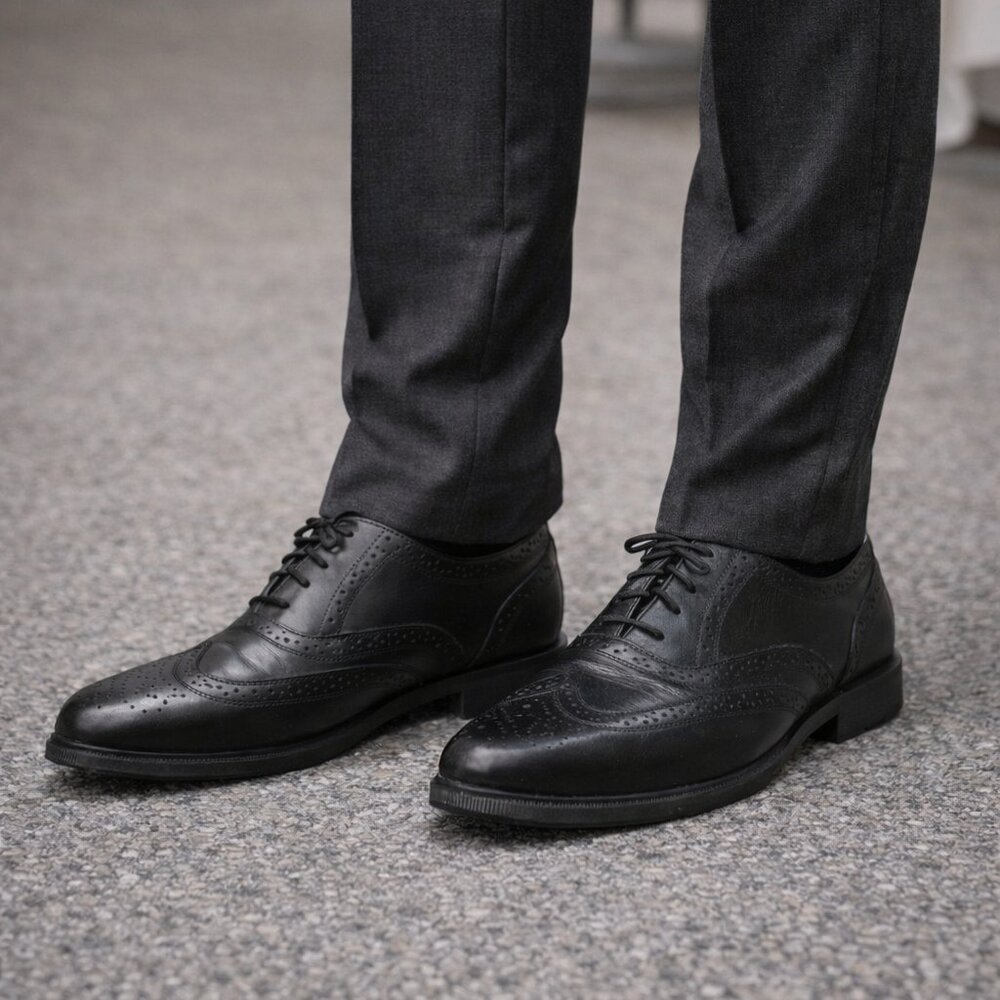 Deer Stags Black Dress Shoes Men’s Size 11 Wide Oxford Derby Comfort Lace Up